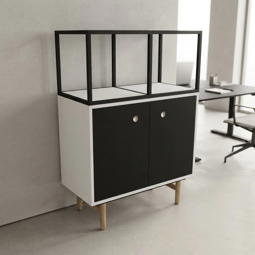 Bridge Flügeltürenschrank inkl. Regaltop 116,3 cm hoch von Bisley - Produktbild 1 von 3