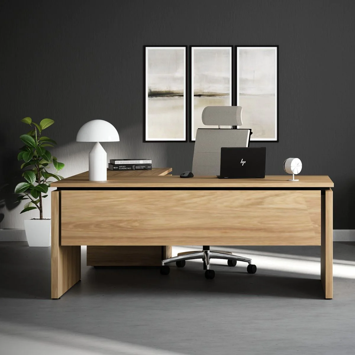 Eckschreibtisch SQart SLAB-LEG mit Beinraumblende von Nowy Styl - Produktbild 2 von 2