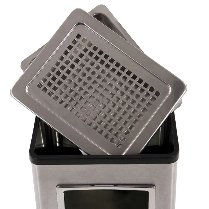 Standaschenbecher Aschenbecher CLEAN I Edelstahloptik von HJH - Produktbild 2 von 5