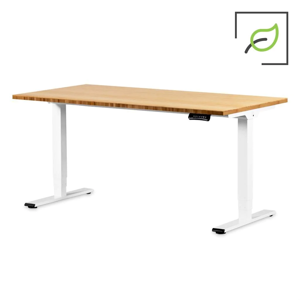 Höhenverstellbarer Schreibtisch Bambus