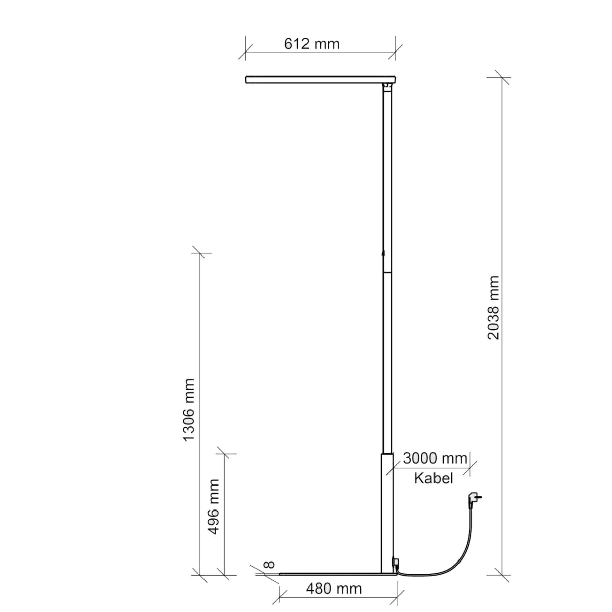 Stehleuchte Basic von Hammerbacher - Produktbild 7 von 8