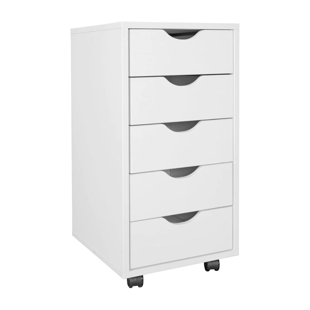 Rollcontainer 5 Schubladen - Weiß von Wohnling - Produktbild 2 von 6