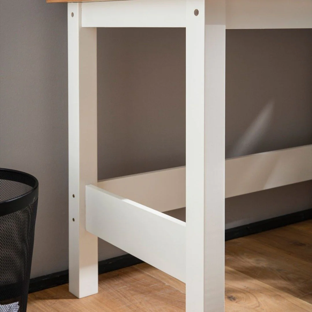 Schreibtisch 106 x 53 cm mit Schublade - Weiß von Wohnling - Produktbild 5 von 6