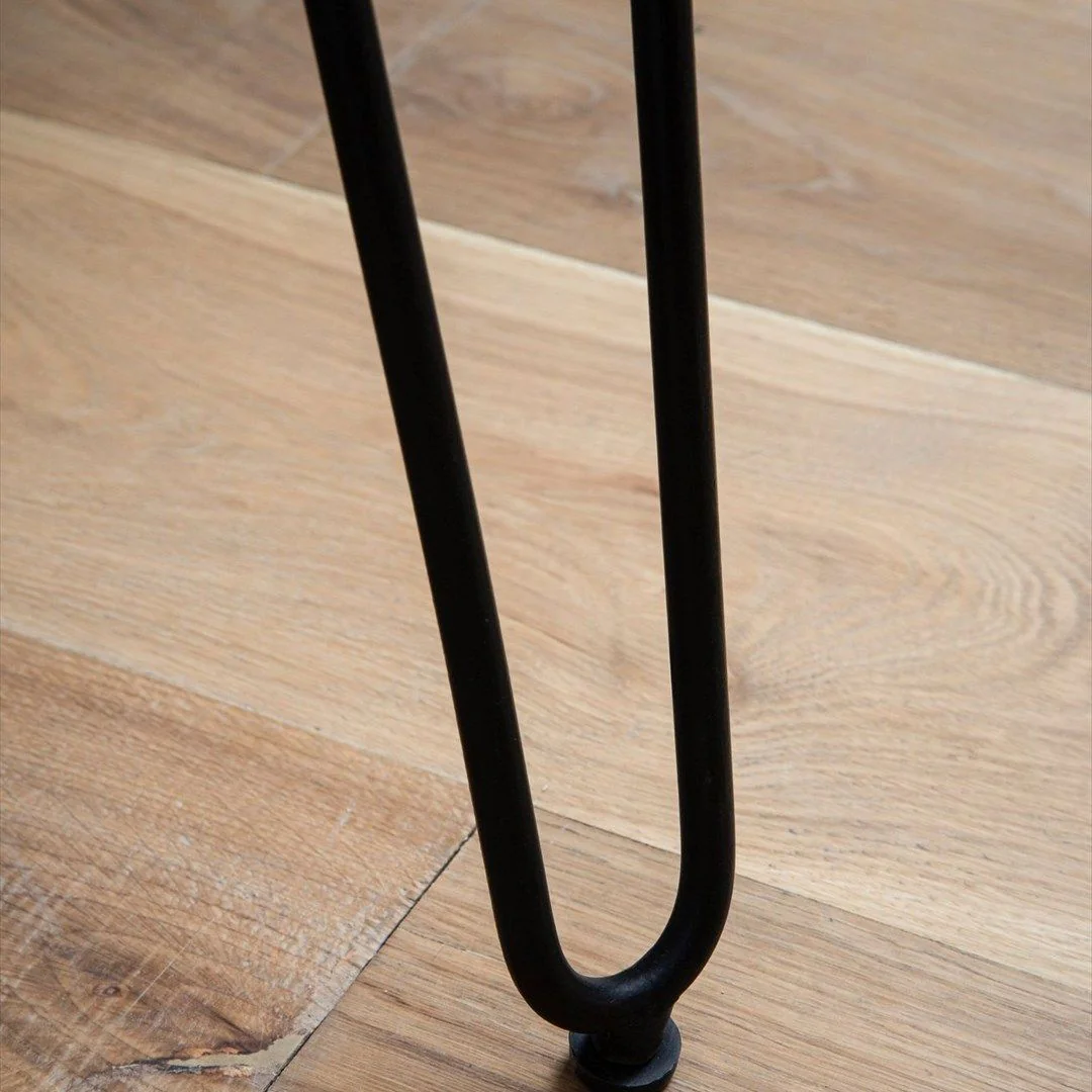 Schreibtisch Akazie Massivholz Haarnadelbeine 150 x 36 cm - Schwarz von Wohnling - Produktbild 4 von 5