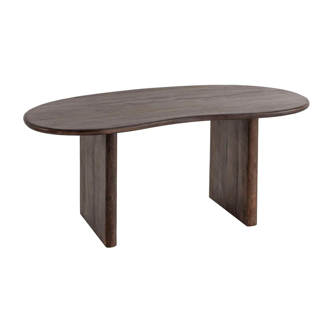 Schreibtisch Fifties Akazie Massivholz Nierenform 180 x 90 cm von Wohnling - Produktbild 1 von 5
