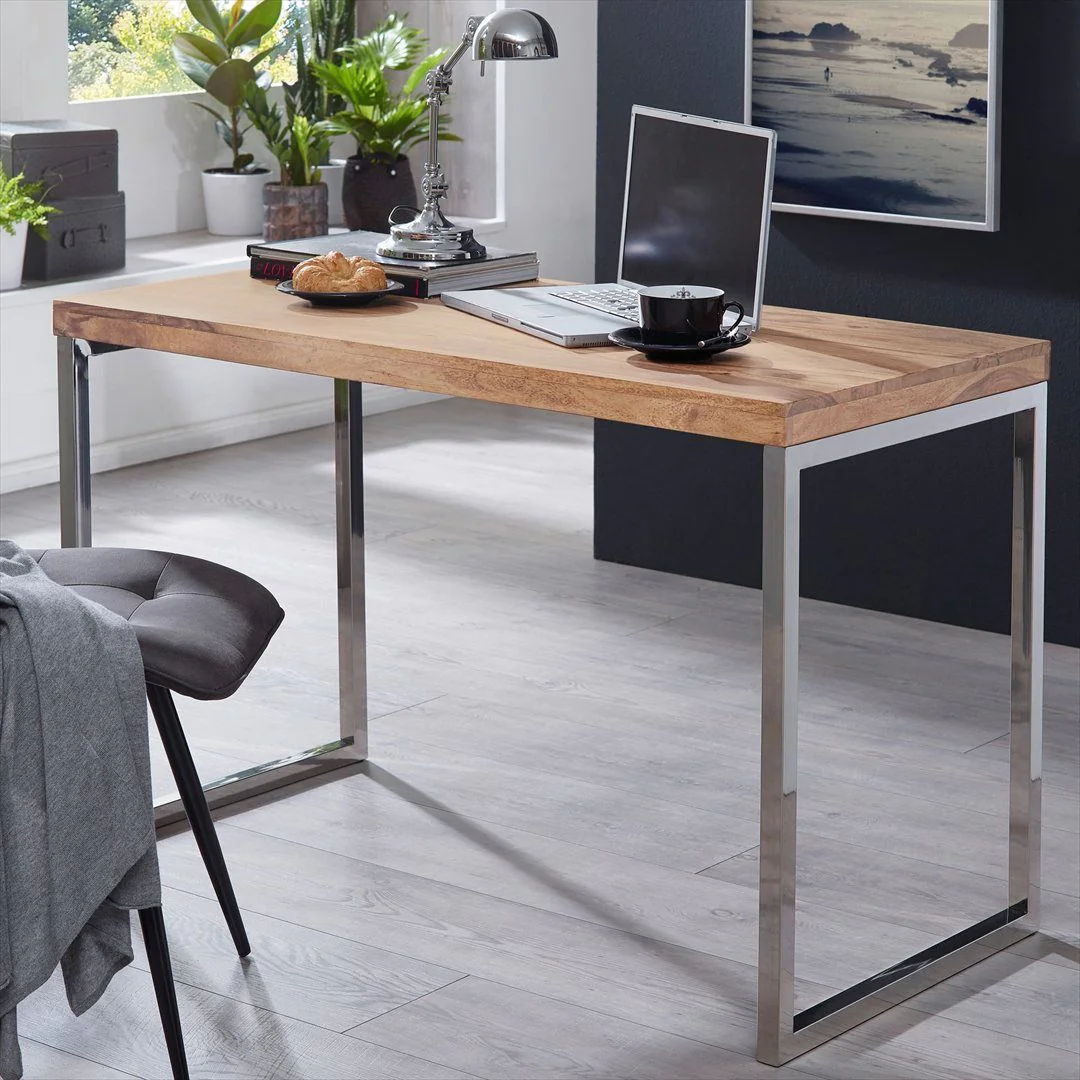 Schreibtisch Guna Massivholz Akazie 120 x 60 cm von Wohnling - Produktbild 2 von 6