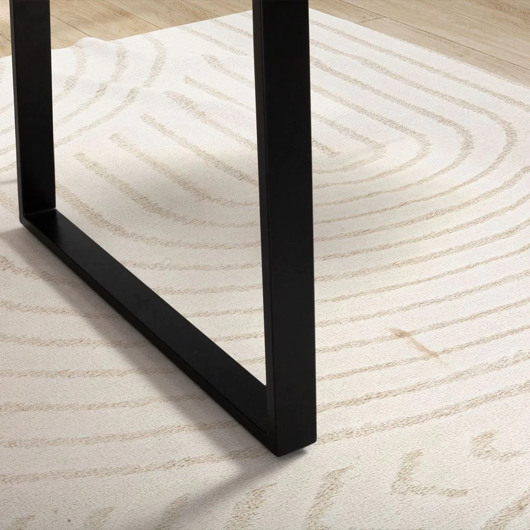 Schreibtisch Taiga Akazie Baumkante mit Trapezbeinen - Schwarz von Wohnling - Produktbild 4 von 5